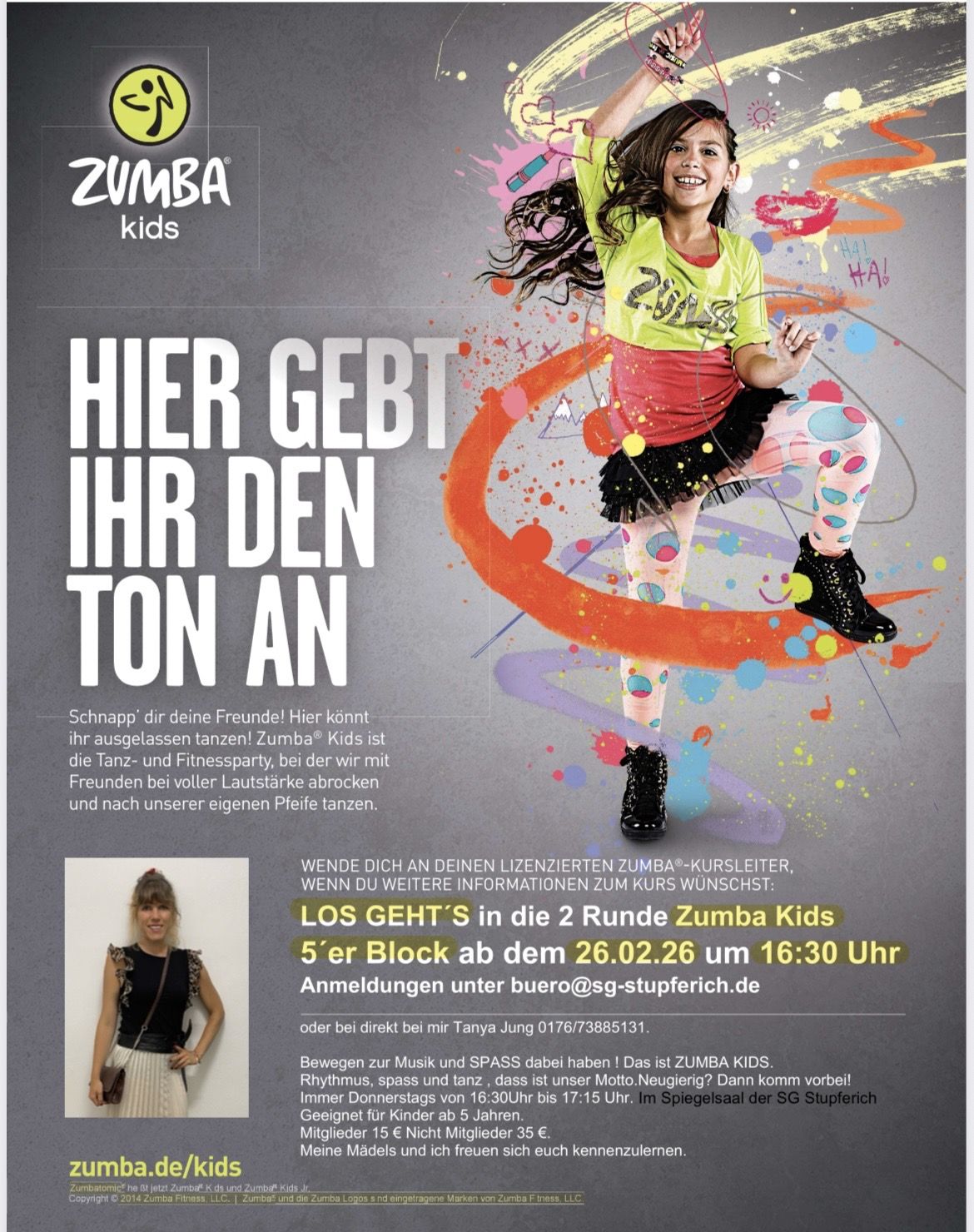 Zumbakurs Jugend (Bild, alle rechte Tanya Jung)